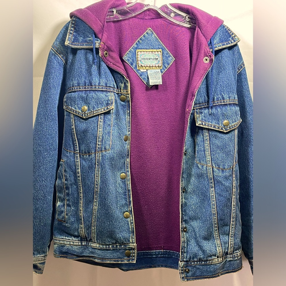 Looney Tunes Y2K vintage rare fully lined w/hoodie jean jacket size large